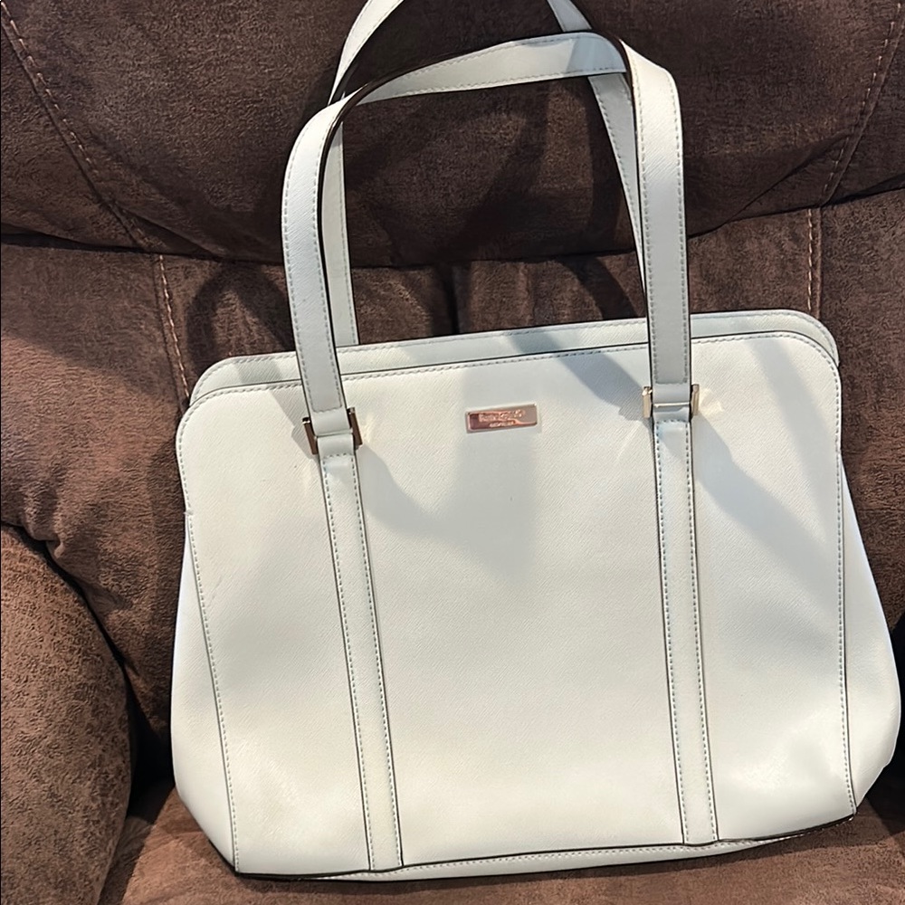 Kate Spade Newberry Lane light aqua shoulder bag three large compartments